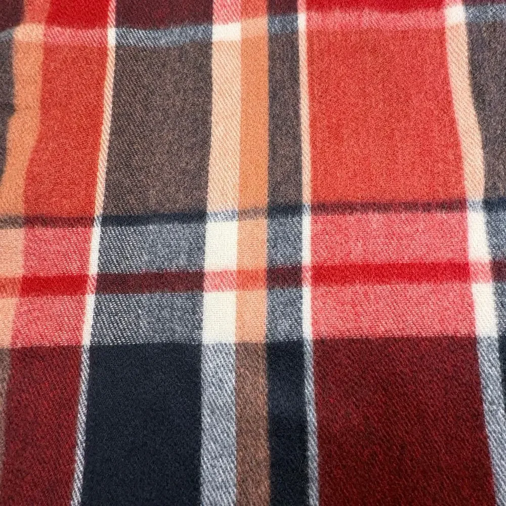 Woolrich Wrap Blanket Scarf Throw Women's One Size Red Plaid Shall Ruana
